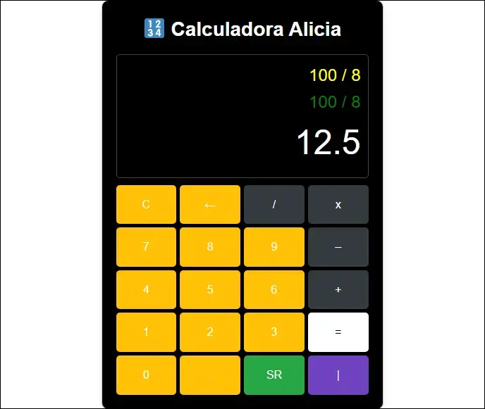 Calculadora Alicia Divisiones